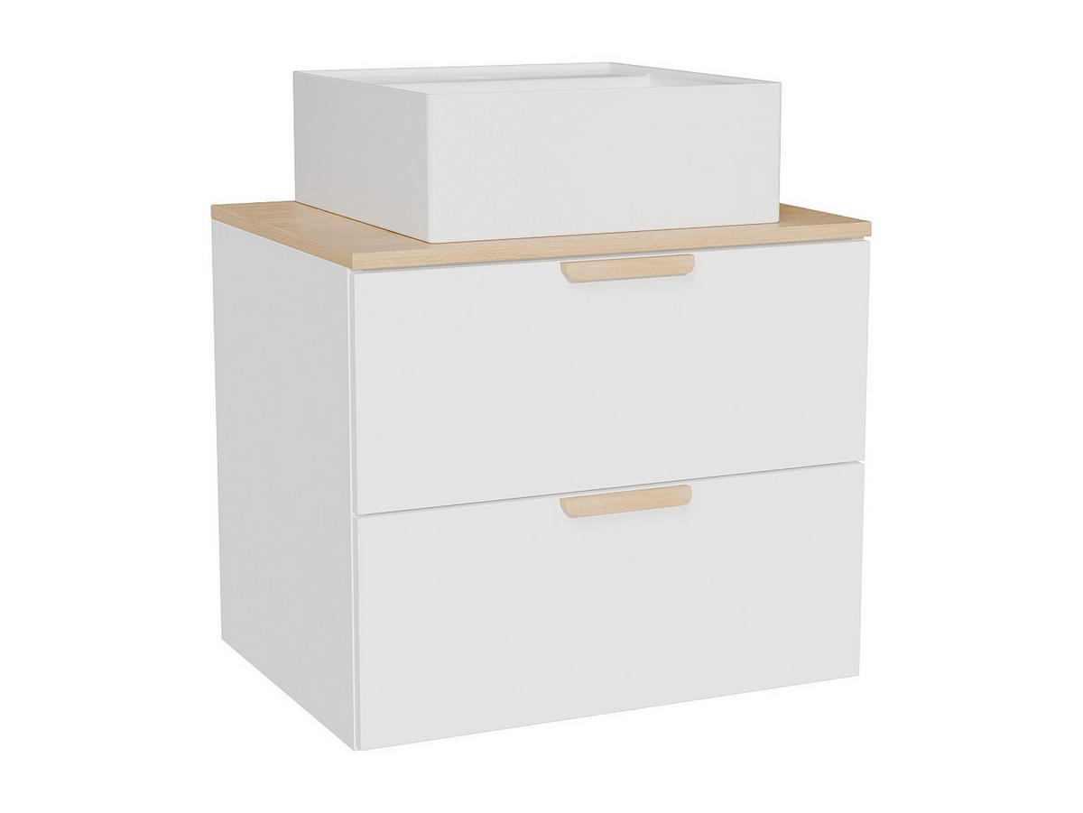 EINZELWASCHTISCH - 60 cm x 46 cm - Holz, Platte - Weiß - AVORELI - Weiß, Holz (60/50/46cm) - Vente-Unique
