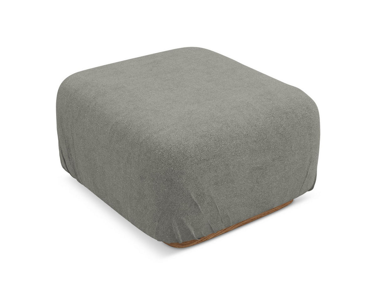 POUF Bouclé Stoff Beige - Greige/Beige, Holz/Textil (83/95/41cm) - Makamii
