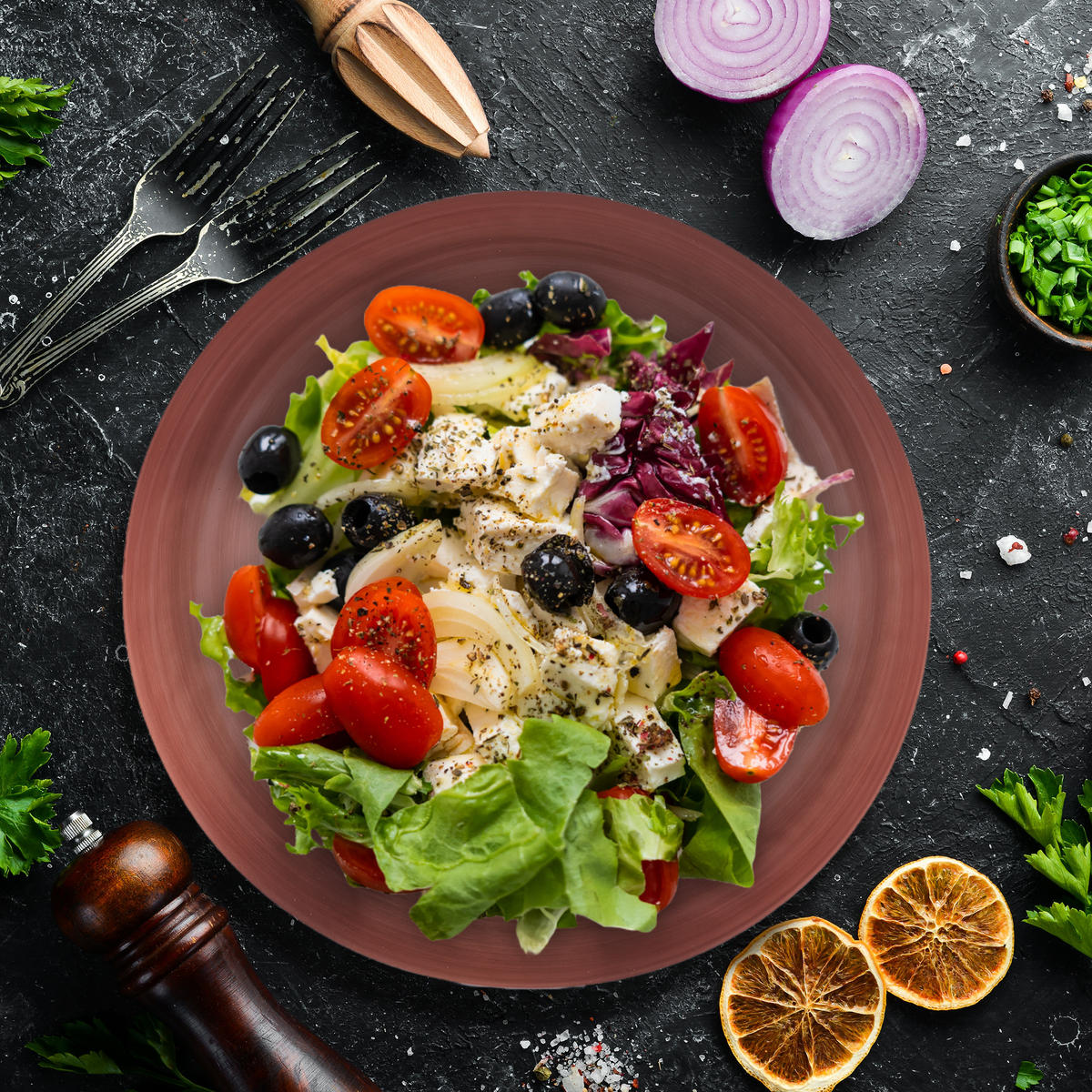 SALATSCHÜSSEL - Kupferfarben, Metall (31.5/31.5/12cm) - Relaxdays