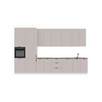 KÜCHENZEILE 400 cm – Sorento K58-G400 L – in Beige / Matt - Beige/Schwarz, Holz/Metall (400/247/58cm) - ROYAL24_MARKT