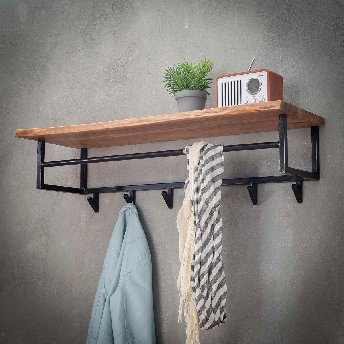 WANDGARDEROBE Edge Braun 100/33/27 cm - Braun, Holz (33/27/100cm) - Hoyz Collection