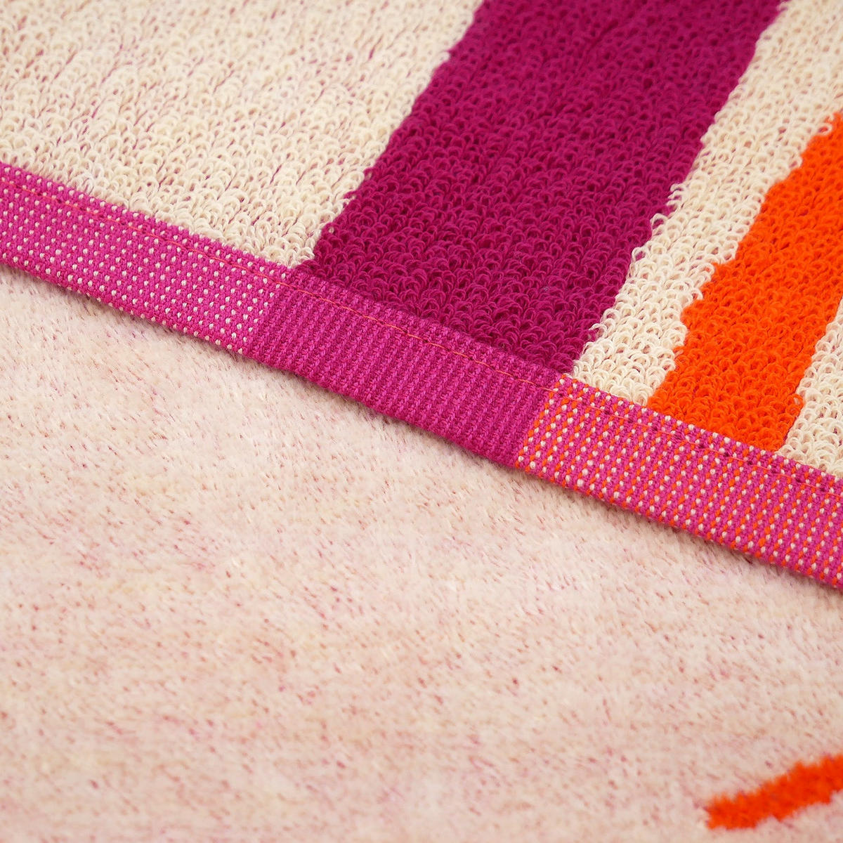 STRANDTUCH aus Veloursfrottee Jacquard Rosa 140x180 400g/m² - Carlina - Pink, Textil (140/180cm) - LE COMPTOIR DE LA PLAGE