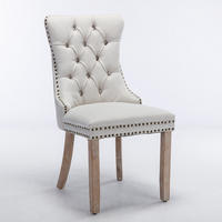 ESSZIMMERSTUHL 2er-Set aus Leinen mit Holzbeinen, Beige - Beige, Textil (65/95/50cm)