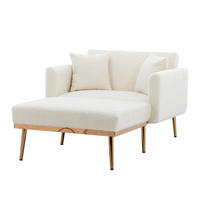 SCHLAFSOFA Zweisitzer,Relaxsessel mit Schlaffunktion,ausziehbar,Teddy,Weiß - Weiß, Textil (90/77/165cm) - LVHOM