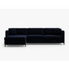 ECKSOFA ausklappbar links Gloria aus Samt königsblau 4 Sitzplätze - Dunkelblau, Textil (260/170cm) - Micadoni