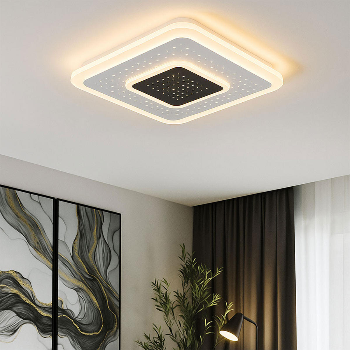 LED DECKENLEUCHTE Metall Weiß - Weiß, Metall (46/46/5.5cm) - Globo Lighting