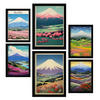 POSTER Set Mit 6 Massiver Berg In Vielseitiger Stil A3 & A4 Schwarzer Rahmen - Schwarz, Papier (29/3cm) - Nacnic