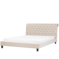 POLSTERBETT mit Lattenrost 180x200 cm Beige Reims - Beige, Textil (180/200cm) - Beliani