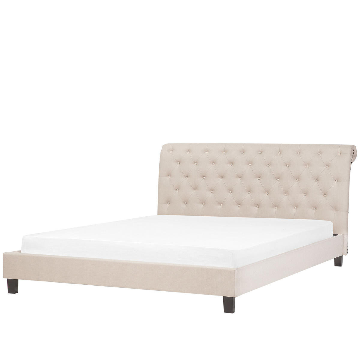 POLSTERBETT mit Lattenrost 180x200 cm Beige Reims - Beige, Textil (180/200cm) - Beliani