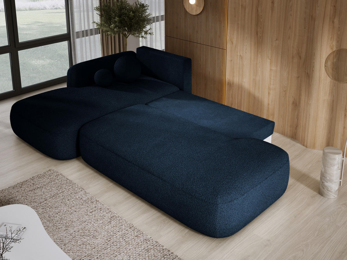 ECKSOFA BABU Mit Bettfunktion – Moderne Polsterecke Für Wohnzimmer Funktionales Schlafsofa Im Stoff NOW OR NEVER, 300x105x60cm, Linke, GRAU - Dunkelgrau, Holz/Textil (190/300cm) - DomoHome