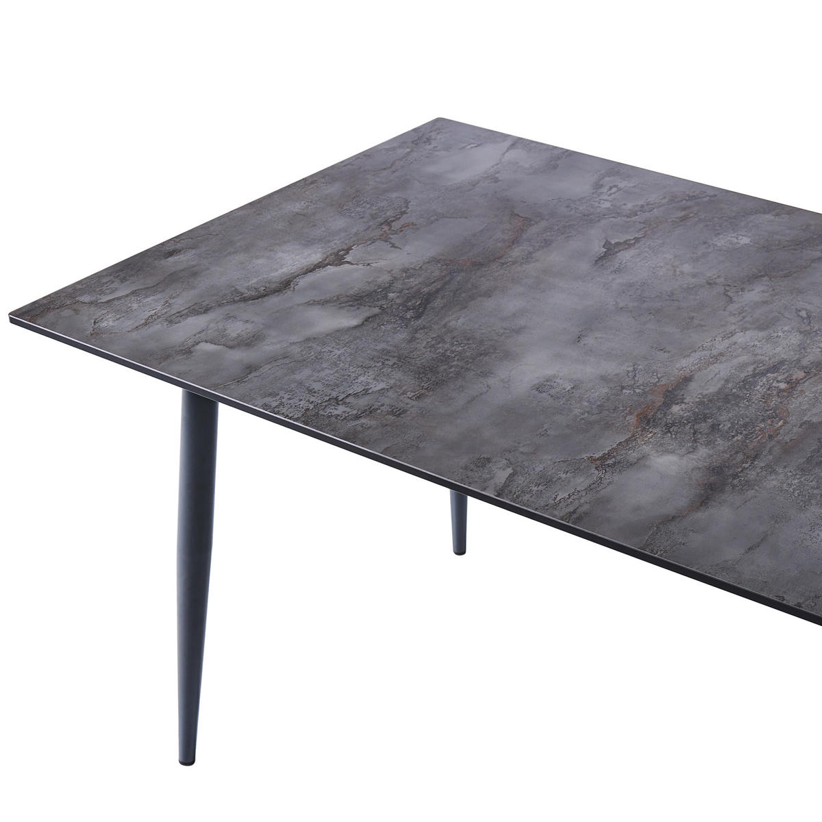 ZAHRADNÍ STŮL 180/90 cm Imitace kamene Šedý Tolentino - tmavě šedá, plast (180/90/75cm) - Beliani