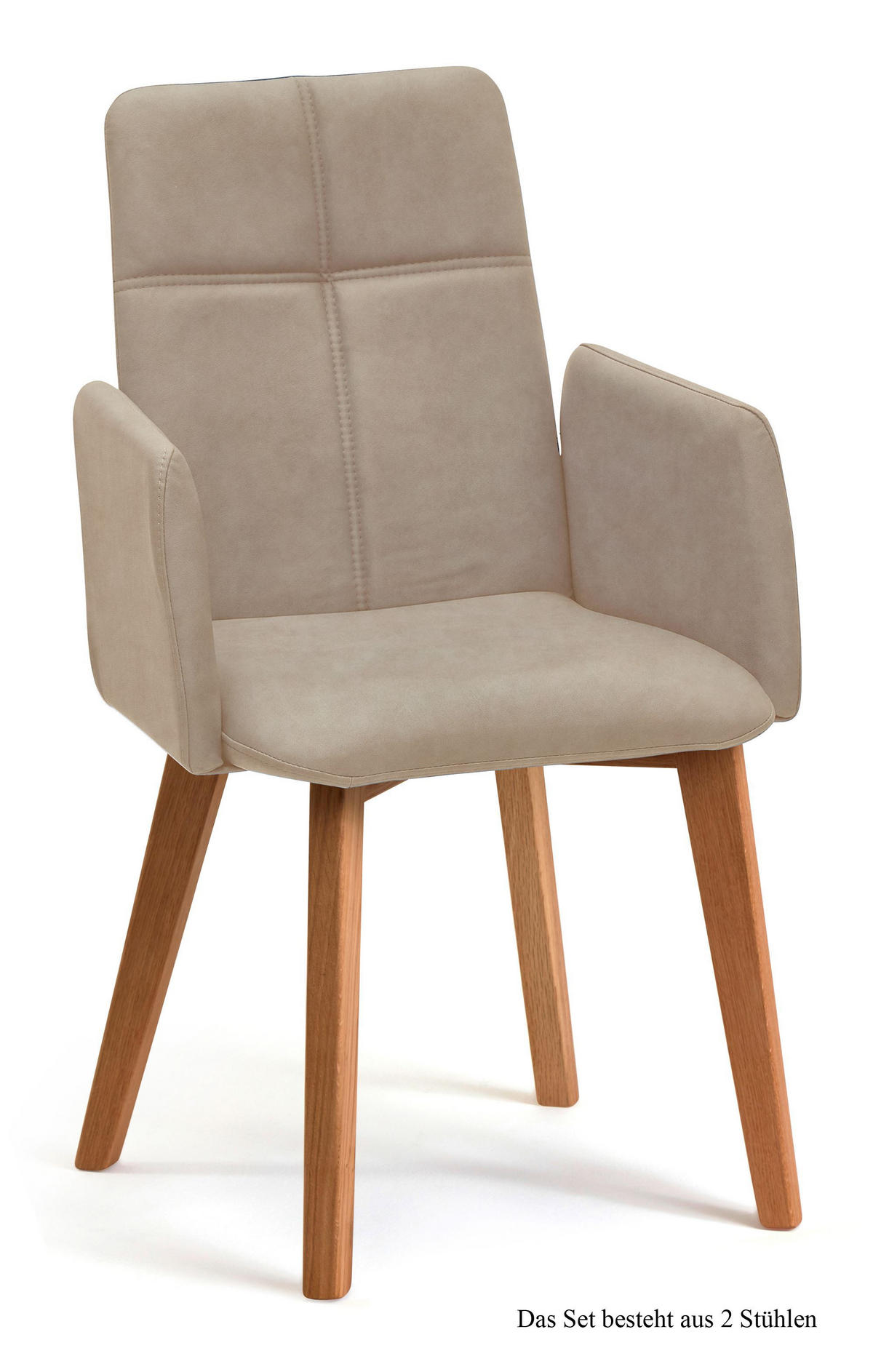 ARMLEHNSTUHL (2er-Set) Dardana 52x92x60 Eiche geölt/Natur - Eichefarben/Naturfarben, Kunststoff (60/92/52cm) - 58aufmkessel