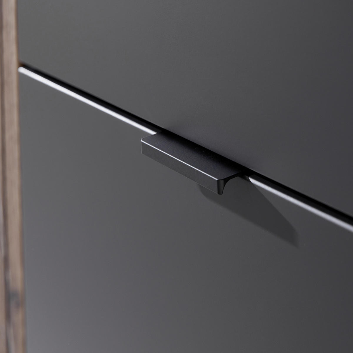 GARDEROBENSET - 5-teilig - inkl. Beleuchtung - Risseiche Silber Dekor / Matt Grau - Braun, Holzwerkstoff/Kunststoff (266/204/38cm) - home24