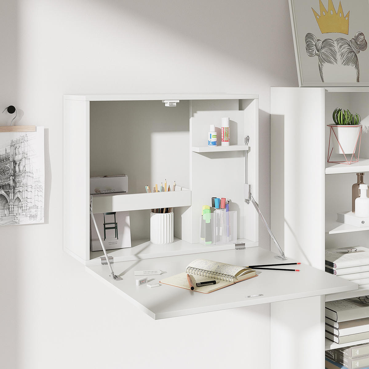 BÜROTISCH Weiß 1 Stück - Weiß, Holzwerkstoff (21.5/60/50cm) - GiPP