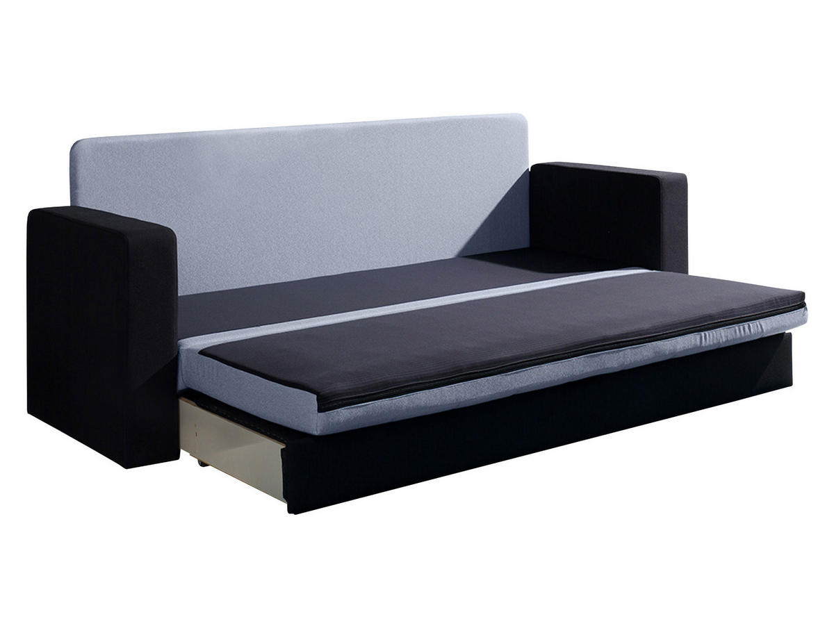 SCHLAFSOFA Calabrini - Schwarz/Grau, Holz/Kunststoff (222/86/75cm) - MIRJAN24