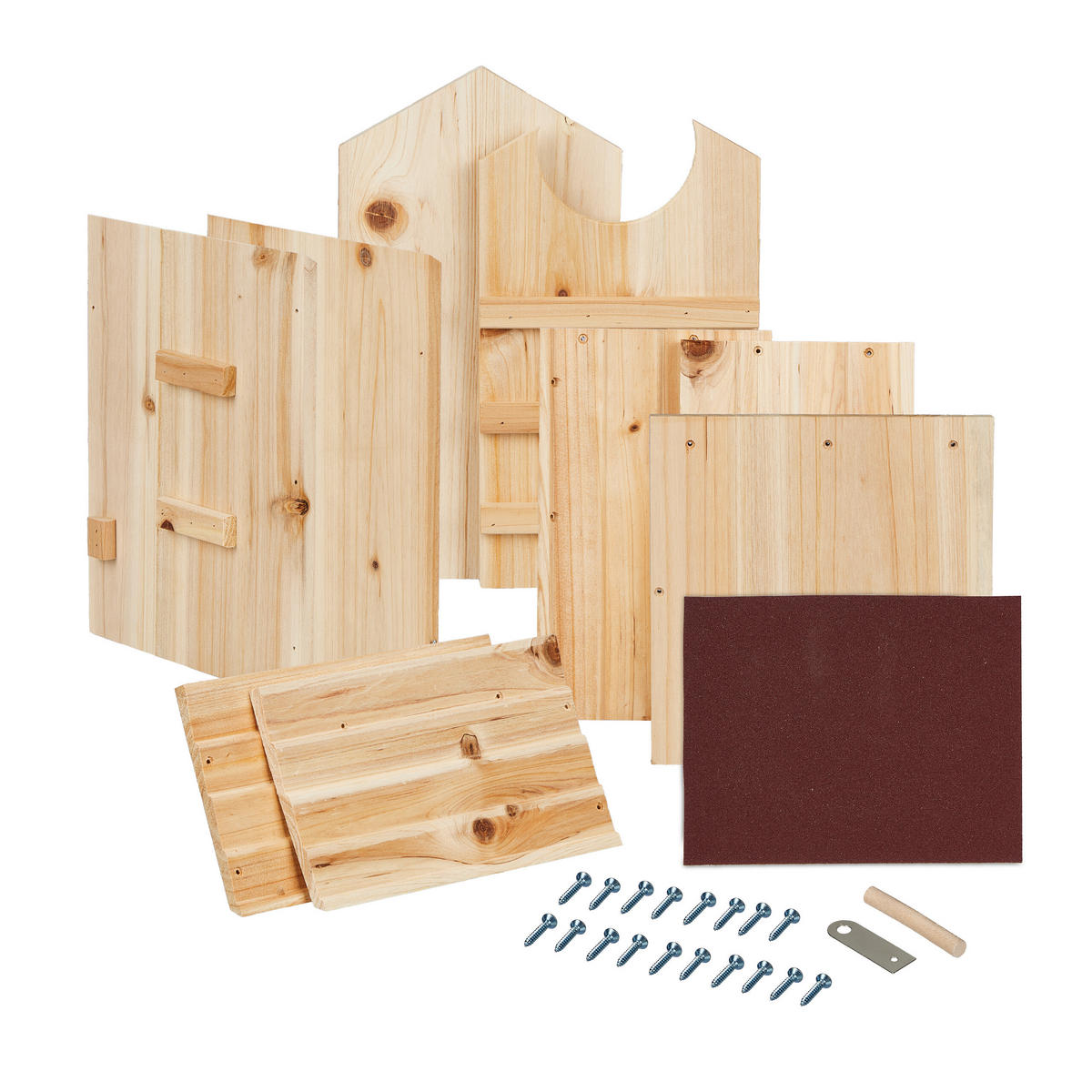 EULEN-NISTKASTEN - Hellbraun, Holz/Metall (25/38.5/28cm) - Relaxdays