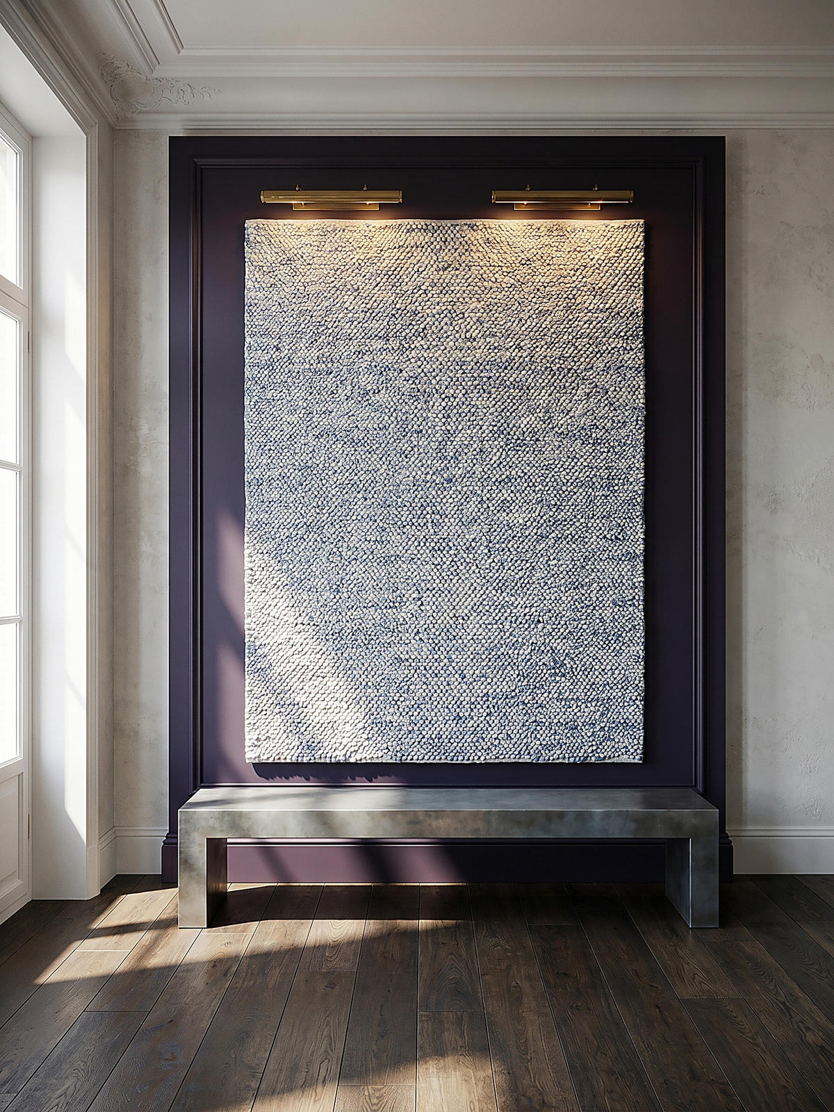 WOLLTEPPICH handgewebt MEDWAY, einfarbig, Hellblau, 60 x 230 cm - Blau, Textil (60/230cm) - KADIMA DESIGN
