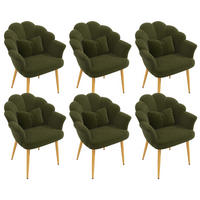 ARMLEHNSTUHL-SET 6 Stück, Blütenblatt-Design, DE-42136, Grün - Grün, Holzwerkstoff (65.5/85/64cm) - ComfortXL