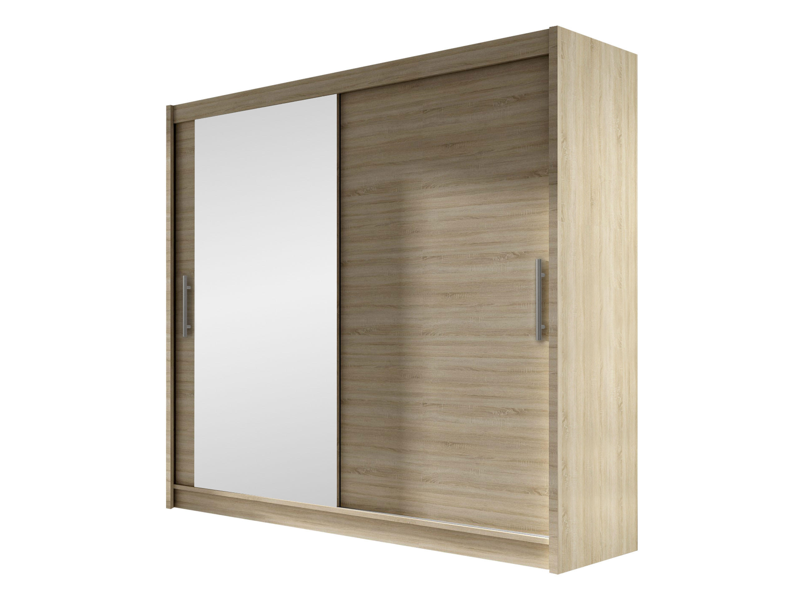 KLEIDERSCHRANK London VI - Silberfarben/Sonoma Eiche, Holzwerkstoff/Kunststoff (180/215/58cm) - MIRJAN24