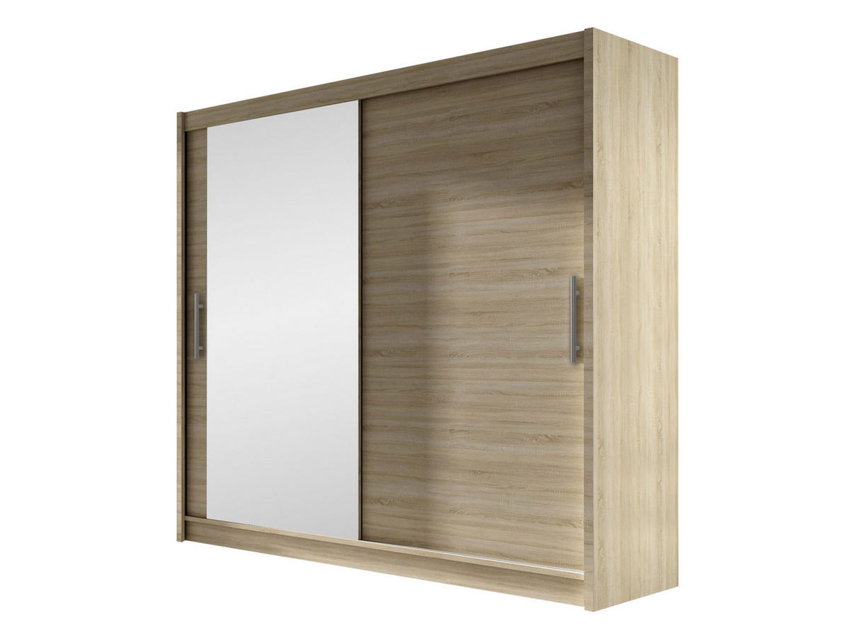 KLEIDERSCHRANK London VI - Silberfarben/Sonoma Eiche, Holzwerkstoff/Kunststoff (180/215/58cm) - MIRJAN24