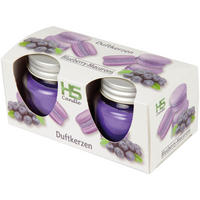 DUFTKERZE im Glas "Macaron Blueberry" mit Deckel, 2er Pack mit je ca. 7 Std. Brenndauer, Ø6cm, Raumduft als Geschenk und Dekoration - Blau, Glas (6/5cm) - HS Candle