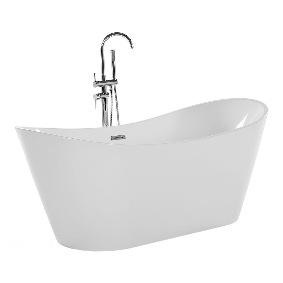 BADEWANNE FREISTEHEND 76x160x72 cm weiß Antigua - Weiß, Kunststoff (76/72/160cm) - Beliani
