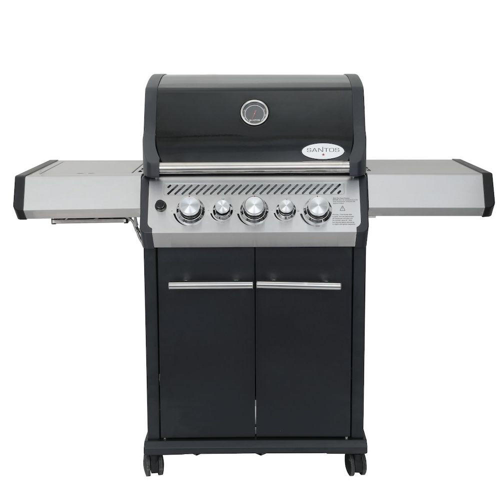 GASGRILL S-318 Schwarz mit 3 Hauptbrenner Schwarz/Silber - Silberfarben/Schwarz, Metall (137/119/64cm) - CHEFGASTRO