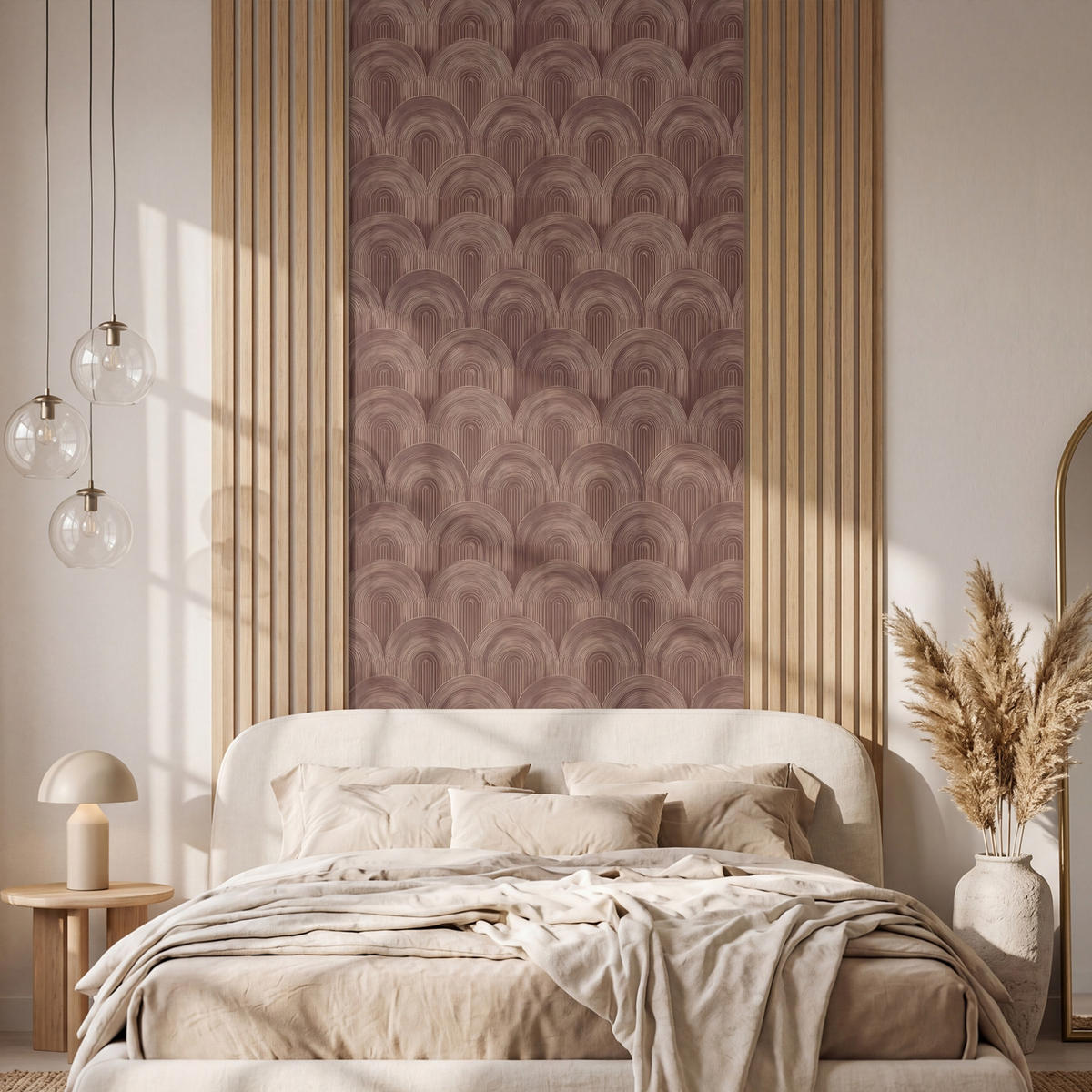 TAPETE - Rhythmic - Aufschlag - Braun - 100x260 cm - Dunkelbraun, Papier (100/260cm) - OnlyWow