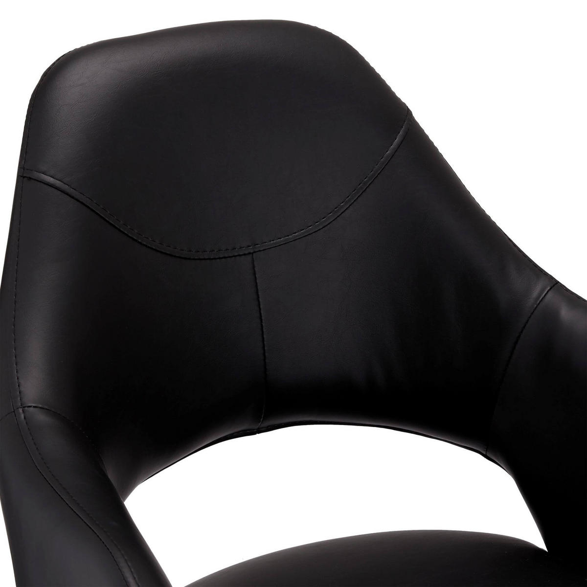 ARMLEHNSTUHL-SET 6 Stück in Kunstleder Schwarz - Schwarz, Textil/Metall (59/89/64cm) - Furnhouse