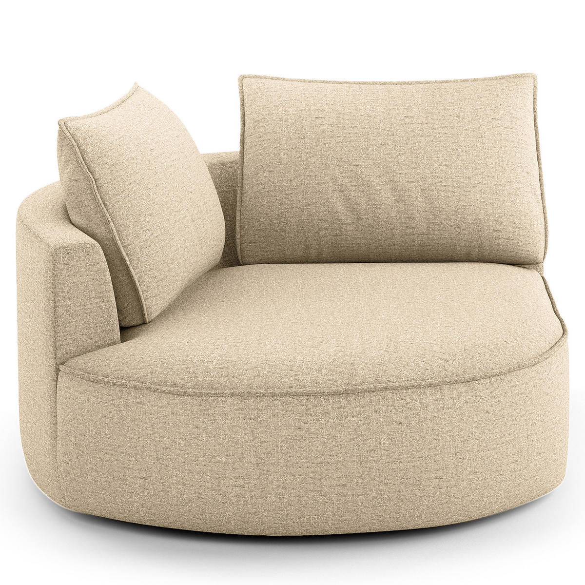 OTTOMANE - modular - Taupe/Schwarz, Kunststoff/Textil (126/82/154cm) - home24