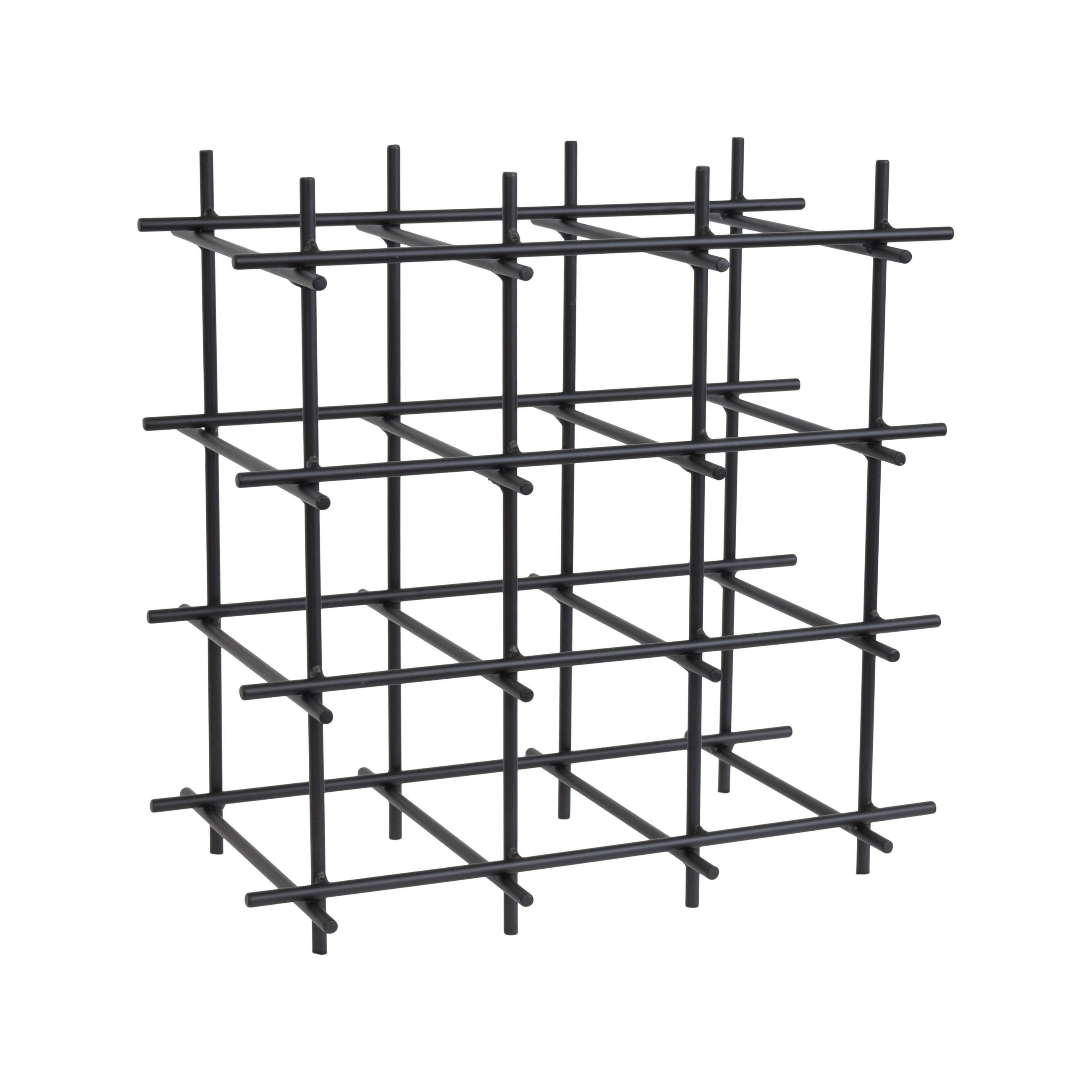WEINREGAL Malbec Schwarz - Schwarz, Metall (40/40/25cm) - LOFT42
