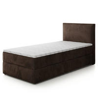 BOXBETT PELLIO 90x200 cm mit Matratze und Topper - Braun - Braun, Holz (90/200cm) - MASSENO