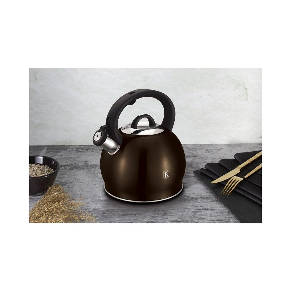 WASSERKESSEL Schwarz 24.5/22/24 cm 12277 - Schwarz, Metall (24.5cm) - Berlinger Haus