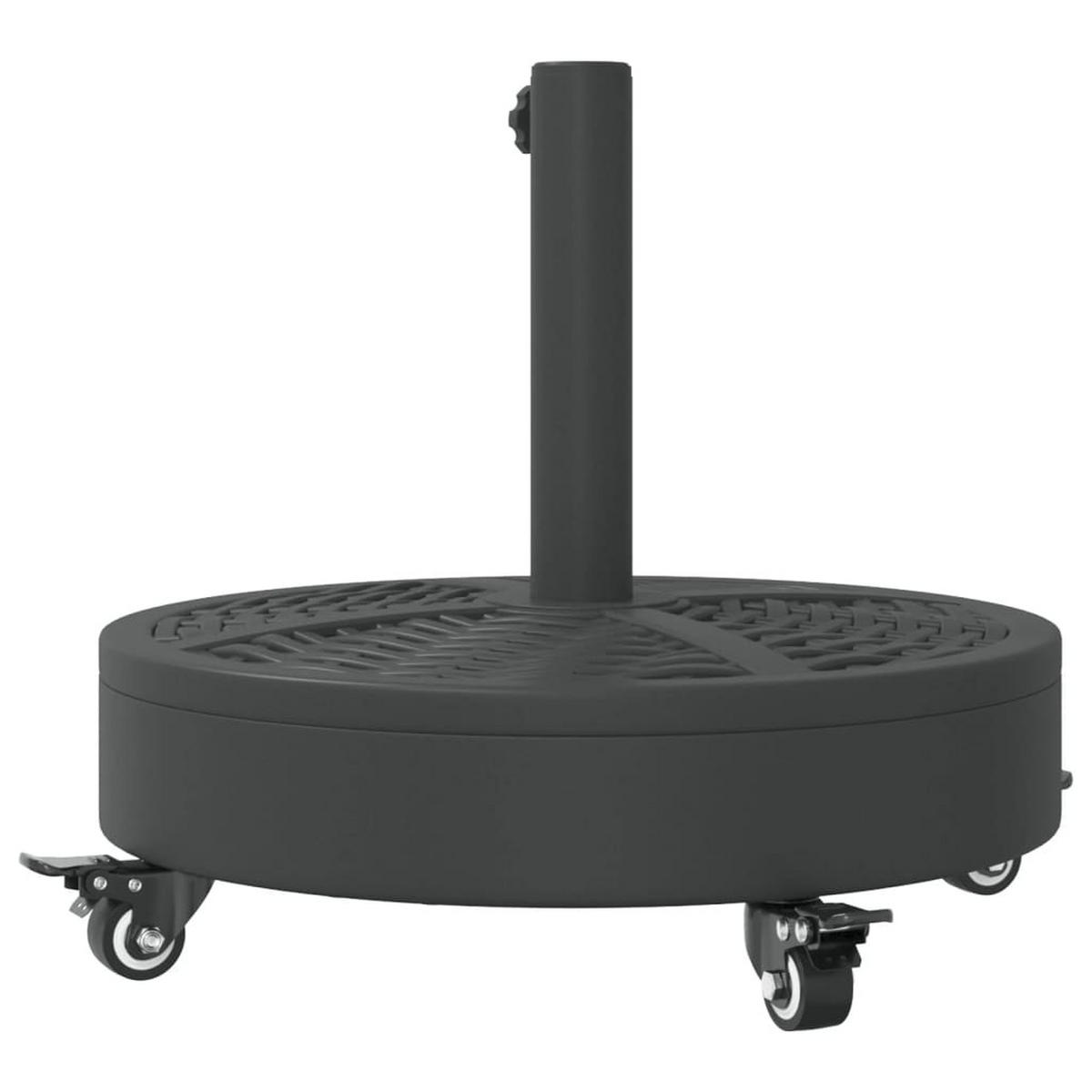 SONNENSCHIRMSTÄNDER Mit Rollen Für Ø38/48 Mm Mast 27 Kg Rund - Schwarz, Kunststoff (45/45cm) - vidaXL