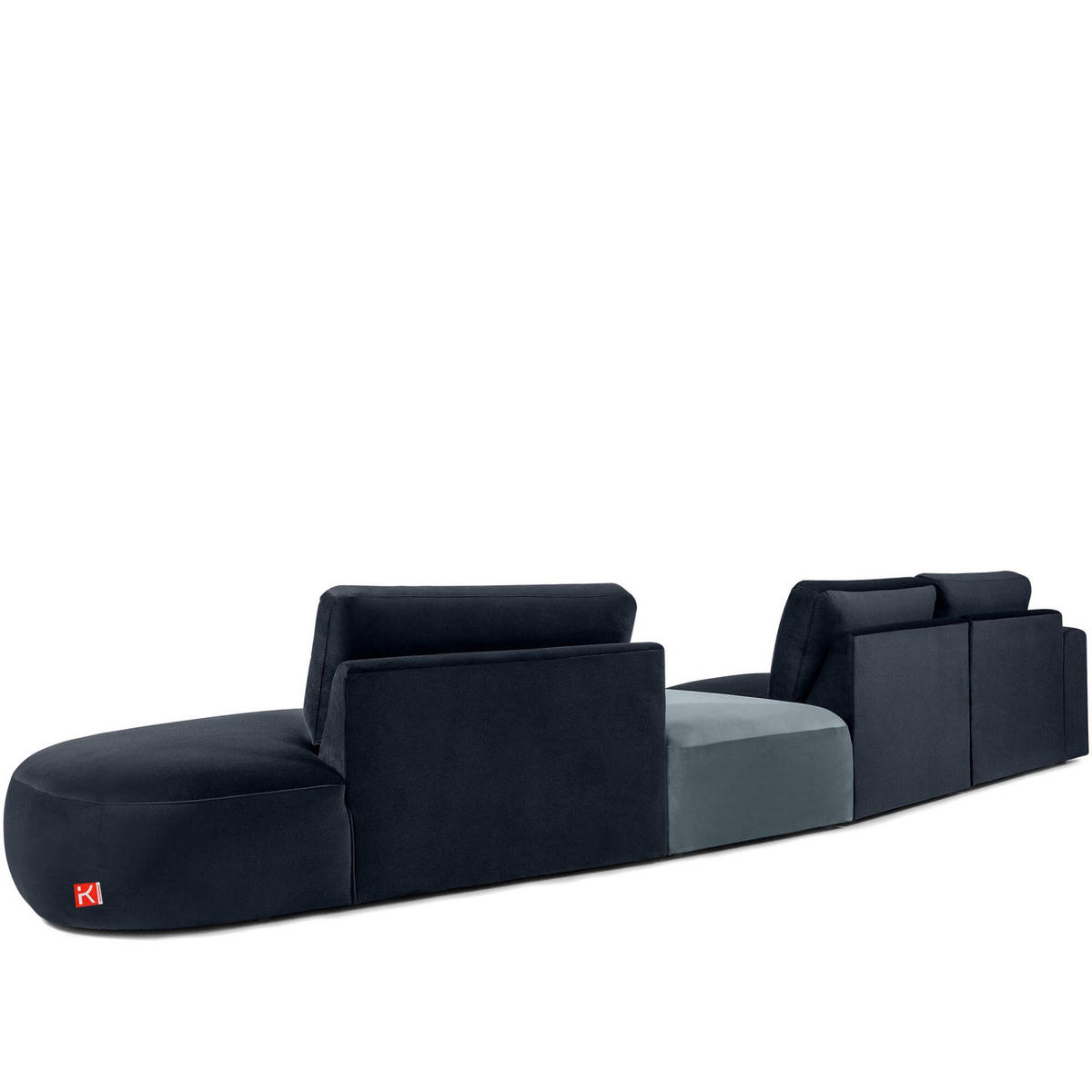 5-SITZER ECKSOFA ZUCCO Velour rechts, Marineblau - Blau, Textil (430/84/105cm) - KONSIMO®