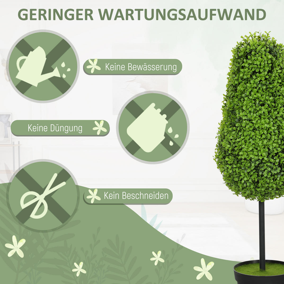 KÜNSTLICHE Pflanzen Grün 20.0/20.0/90.0cm - Grün, Kunststoff (90cm)
