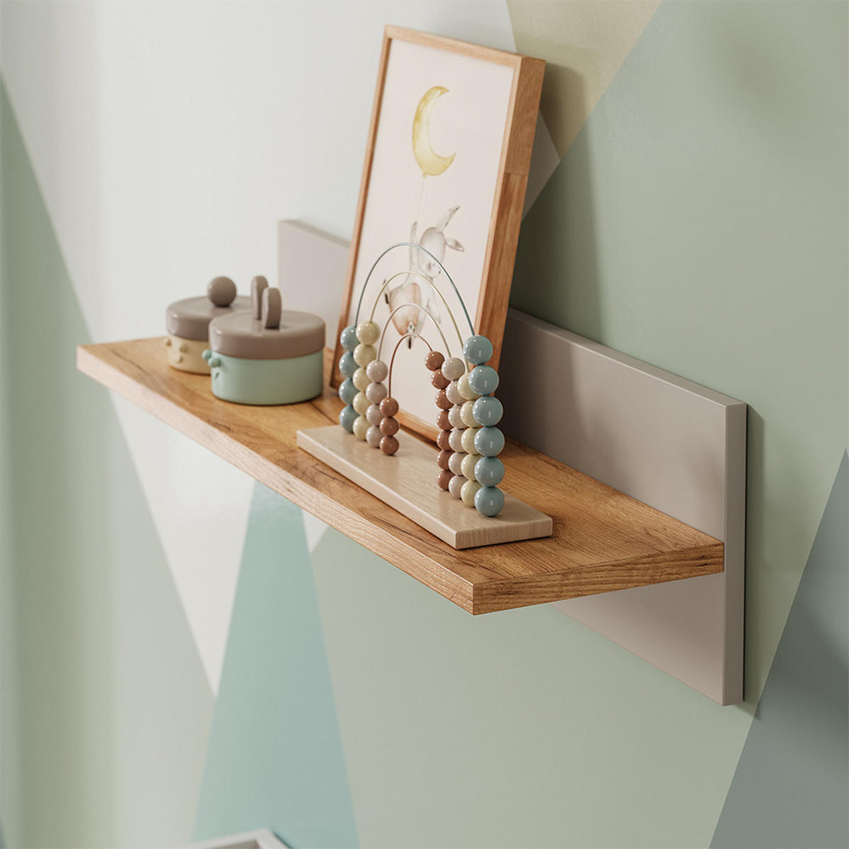 POLICE NA DĚTSKÝ POKOJ Malia Kašmír/Řemeselné - kašmírová/světle šedá, kompozitní dřevo (70/20/20cm) - VitaliSpa