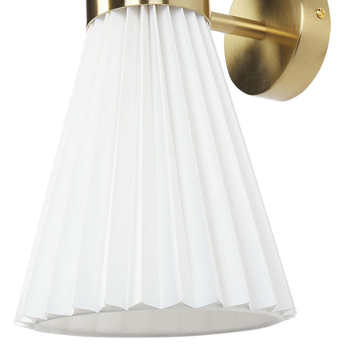 WANDLAMPE Weiß/Messing Telang - Messingfarben/Weiß, Textil (20/41/20cm) - Beliani