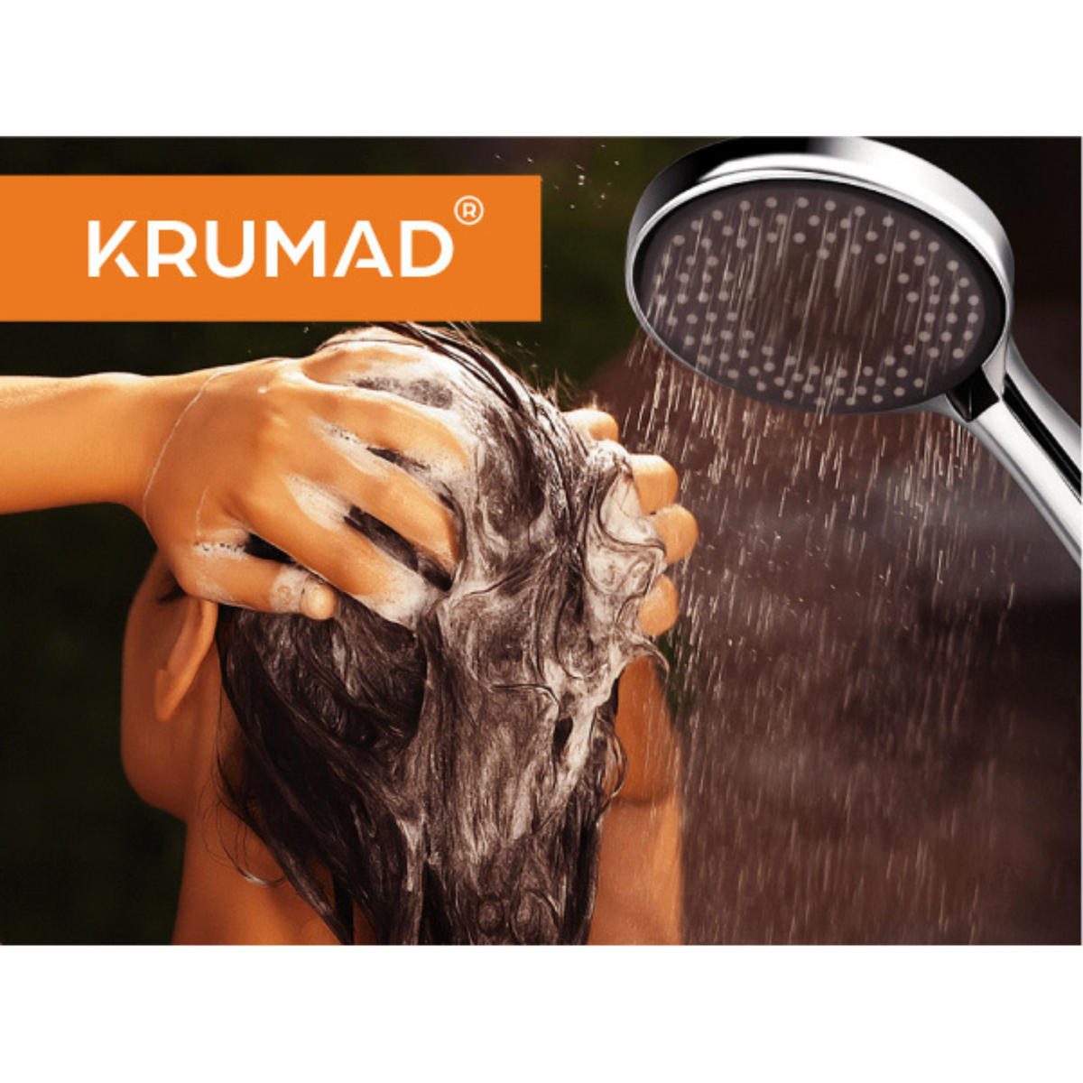 DUSCHKOPF mit Schlauch - Silberfarben, Kunststoff (12cm) - KRUMAD
