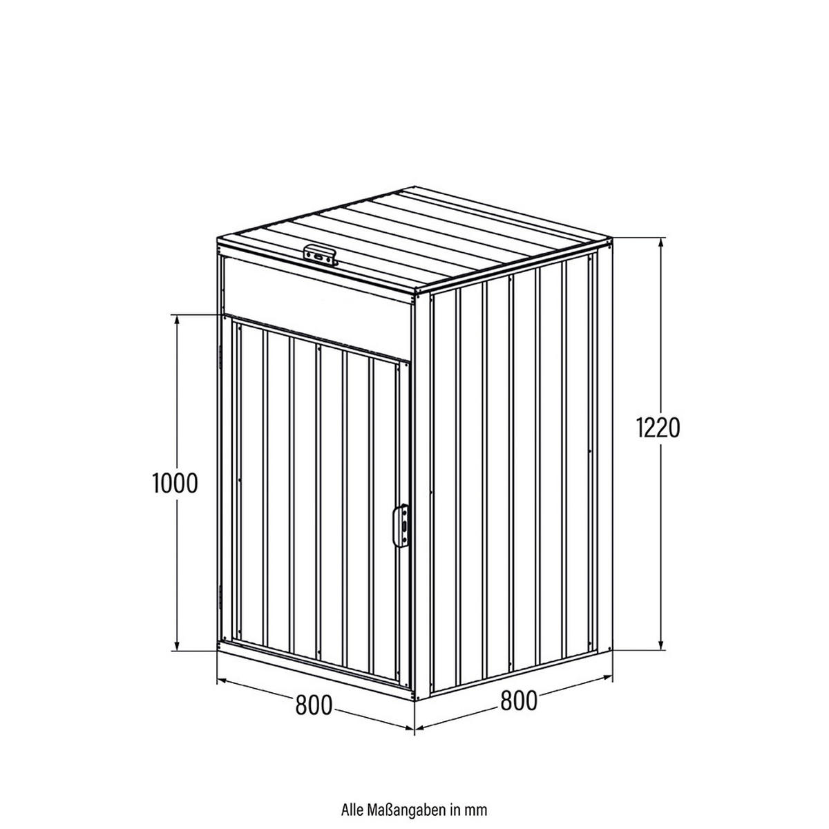 MÜLLTONNENBOX CUBO - Menge: 1, Ausstattung: Erweiterung - Anthrazit, Metall (80/122/80cm) - Home Deluxe