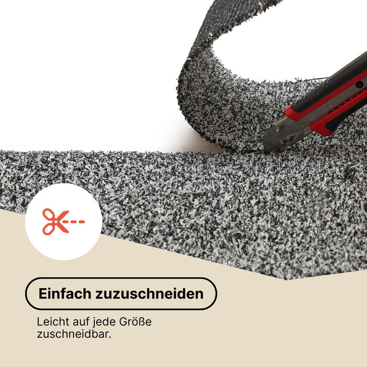 KUNSTRASEN Canyoo Schwarz Grau 6 mm – Rasenteppich, wetterfest, für Terrasse & Garten 300/850 cm - Schwarz/Grau, Textil (300/850cm) - Tapiso