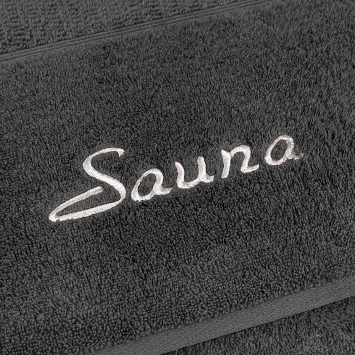 SAUNATUCH PEARL - Graphitfarben, Textil (80/200cm) - Möve for Frottana
