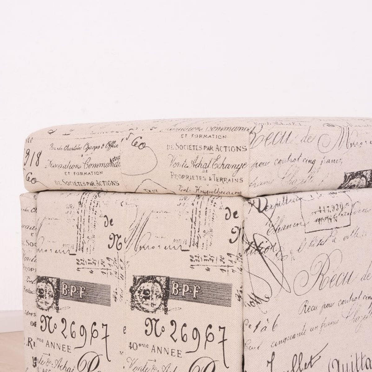 AUFBEWAHRUNGS-TRUHE Lars 45x114x45cm Stoff/Textil Schriftzug - Beige, Textil (114/45/45cm) - BERLINLODGE