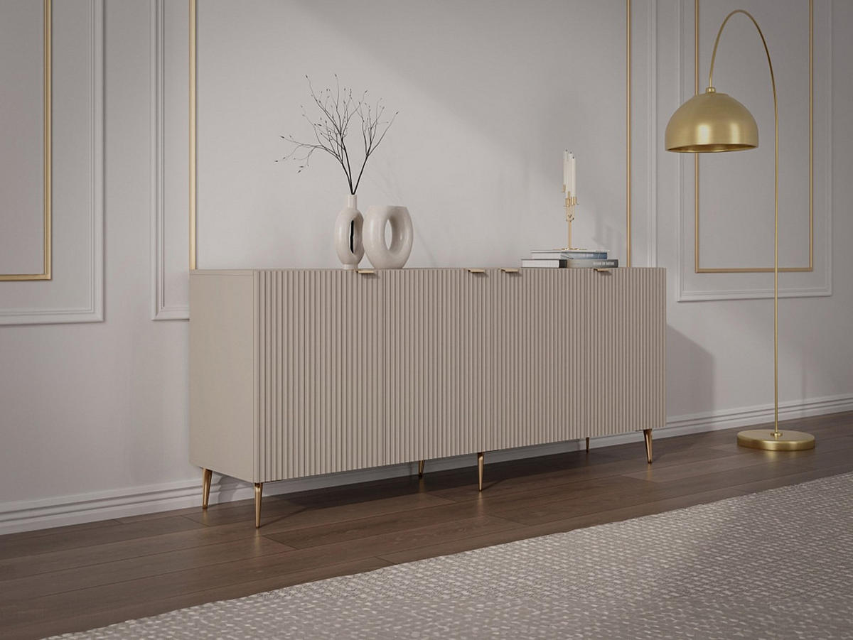 SIDEBOARD - 190cm x 45cm - MDF - beige - YESINIA - Beige, Holz (190/80/45cm) - Vente-Unique
