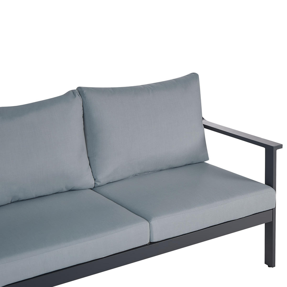 GARTENSOFA 3-Sitzer Grau Kiato - Grau, Metall (225/77/80cm) - Beliani