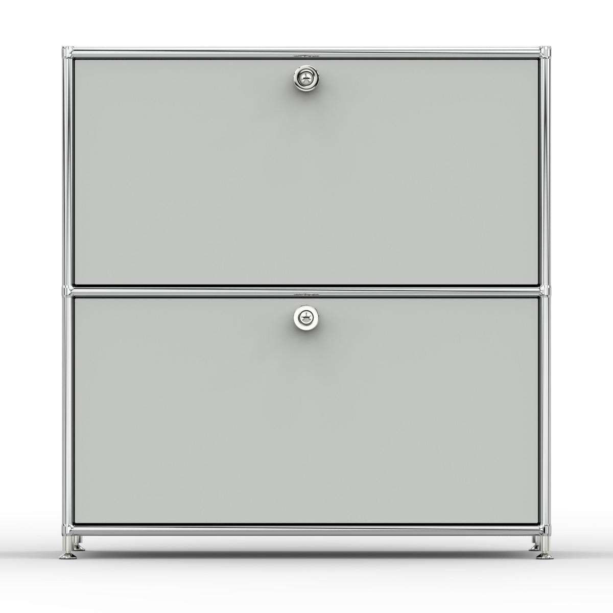 AKTENSCHRANK, 2 Schubladen & Schloss, Breite 77 cm, Lichtgrau - Chromfarben/Silberfarben, Metall (40/80.5/77.2cm) - Versee