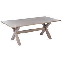 GARTENTISCH 200/105 cm Metall Taupe Cascais - Beige, Metall (200/105/74cm) - Beliani