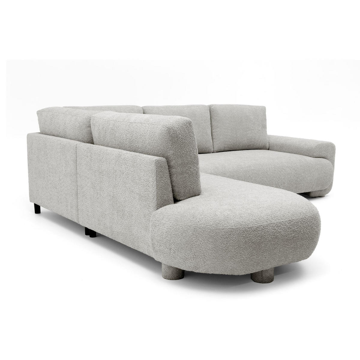 4-SITZER Ecksofa MIRABEL L Links 285x255 cm Bouclé Beige - Beige, Holz/Kunststoff (285/255cm) - Muffo
