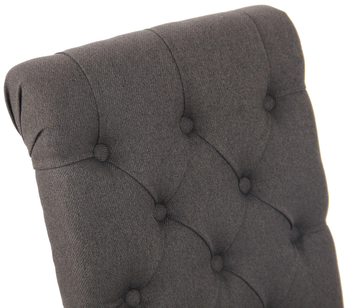 ESSZIMMERSTUHL Lisbon Stoff, Gestell Kautschukholz Braun Dunkelgrau - Dunkelgrau/Braun, Holz/Textil (45/98/63cm) - TPFLiving