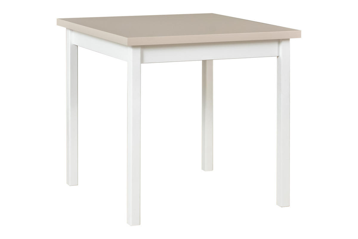 ESSTISCH Max 9, 80/80 cm, kaschmir - Weiß/Cappuccino, Holz (80/80/78cm) - Leaf Design